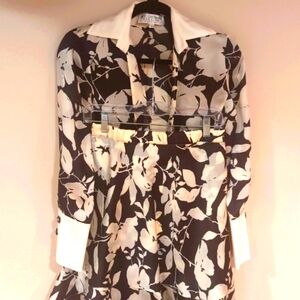 St John Evening 2 piece black and white silk outfit. Size 4.